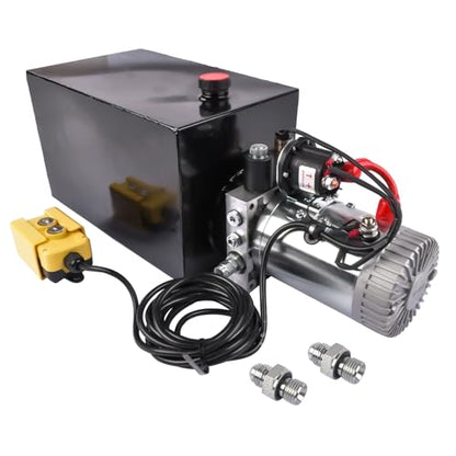 Steel Single Acting Hydraulic Pump 12V DC Hydraulic Power Unit 3.75 Gallon Dump Trailer Pump Dynast