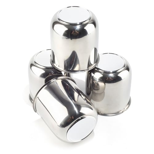 4Pcs 3.27" Stainless Trailer Wheel Center Caps, 3.41" H Chrome - color: Chrome, size: 3.27" Hub 3.41"H