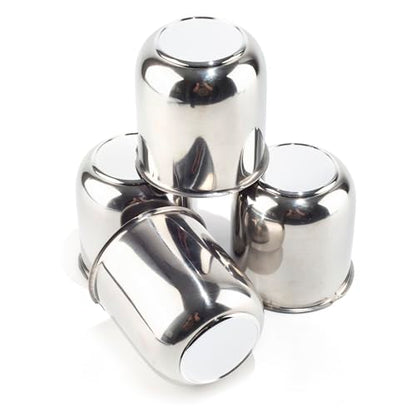4Pcs 3.27" Stainless Trailer Wheel Center Caps, 3.41" H Chrome - color: Chrome, size: 3.27" Hub 3.41"H