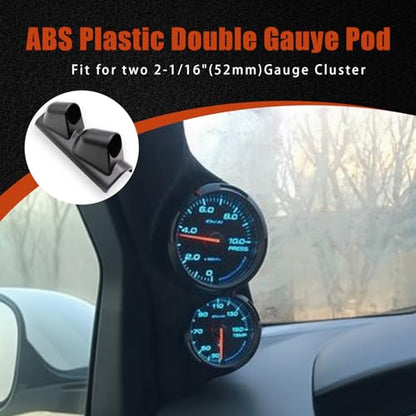 Universal Black ABS Plastic Double 2" 52mm Gauge Pod Holder