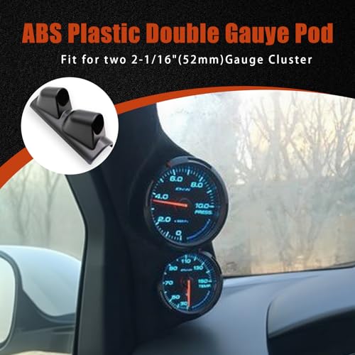 Universal Black ABS Plastic Double 2" 52mm Gauge Pod Holder