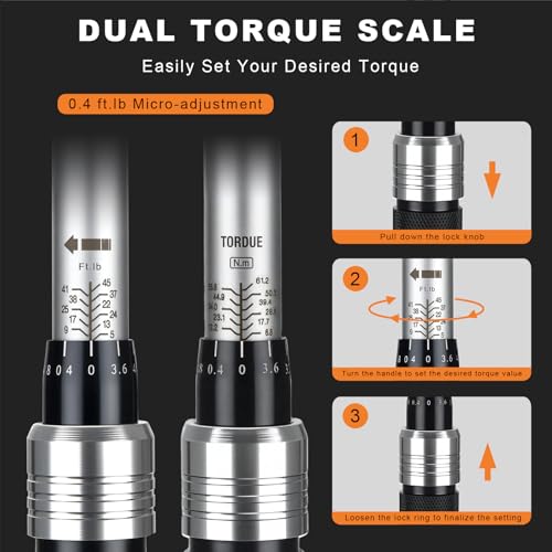 AEROFORCE 14PCS 3/8-Inch Drive Swivel Magnetic Spark Plug Socket Set with 3/8" Torque Wrench (5-45 Lb.ft/6.8-61.2 Nm), Universal Joint & Extension Bar - Durable CR-V Steel for Easy Spark Plug Removal - size: 14PCS Magnetic