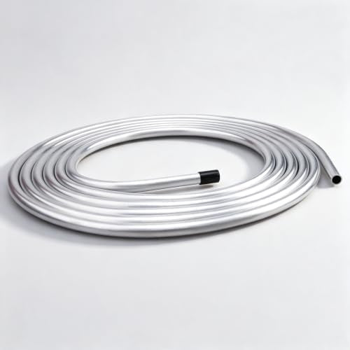 AC PERFORMANCE 3/8" Aluminum Fuel Line Hard Tube, 11.5 Feet Coil - color: Silver, size: 3/8" OD - 11.5FT