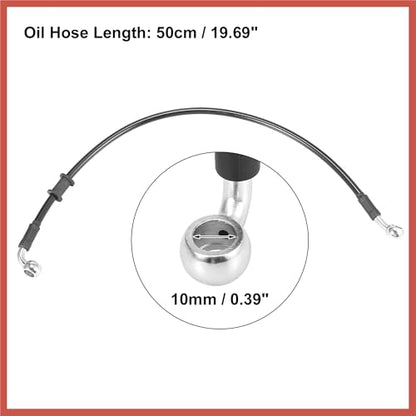 ACROPIX Universal 50cm 19.69" Motorcycle Brake Clutch Oil Hose Line Pipe Hydraulic Reinforced Stainless Steel Braided Black Car Parts