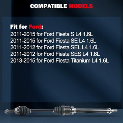 CCIYU CV Axle Shaft for Ford Fiesta 2011-2015 Front Right 66-2274 - size: 17-9583