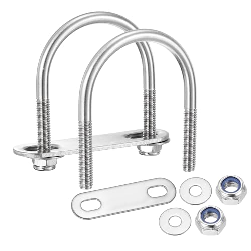 METALLIXITY U Bolts 4Set M6x42x62,Round U Bolt Kits 304 SS U Clamp - color: Silver, size: M6x42x62mm