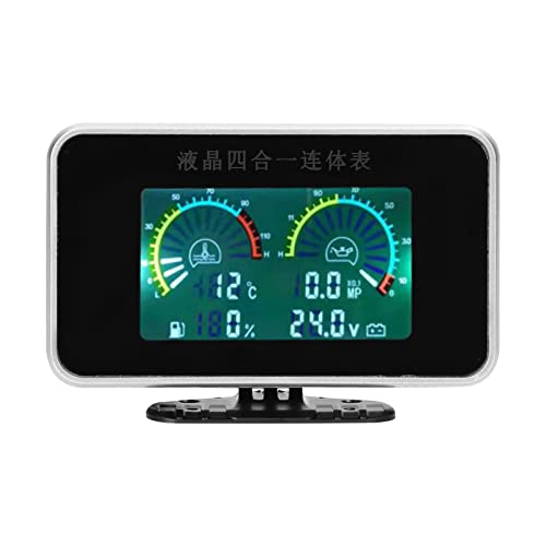 4-in-1 Car LCD Meter Digital Oil Pressure Vol e Water Temperature Fuel Gauge Universal Instrument 9-36V for Car Truck SUV RV