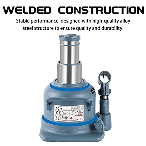 BAOSHISHAN 10 Ton Double Ram Bottle Jack 4.92" to 8.86" Lift Range - size: 10 Ton (Low Profile)