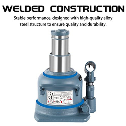 BAOSHISHAN 10 Ton Double Ram Bottle Jack 4.92" to 8.86" Lift Range - size: 10 Ton (Low Profile)