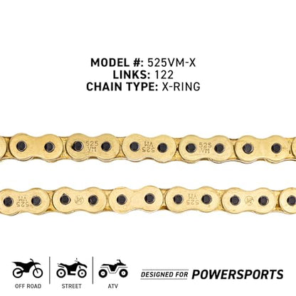 NICHE Drive Sprocket Chain Combo for Honda VT750C VT750CD VT750C2 Front 17 Rear 41 Tooth 525VM-X X-Ring 122 Links - size: X-Ring Chain