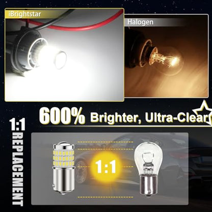 iBrightstar 1156 LED Bulb White, BA15S 1141 Camper Rv LED Lights Bulbs Super Bright for Back Up Reverse Lights Brake Tail Lights Turn Signal Lights, 2 Pack - color: White, size: 1156