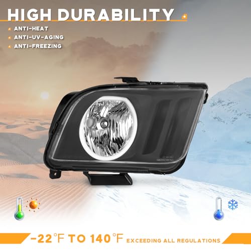 WEELMOTO LED Headlights for 2005-2009 Ford Mustang (NOT Fit factory Xenon)