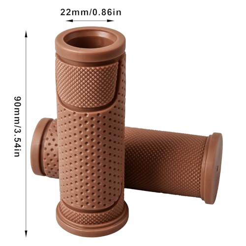 9-Color Kids Bike Handlebar Grips - Non-Slip TPR Bicycle Grips for Mini Bikes & Micro Scooters (22.2mm, 90mm) - color: Brown