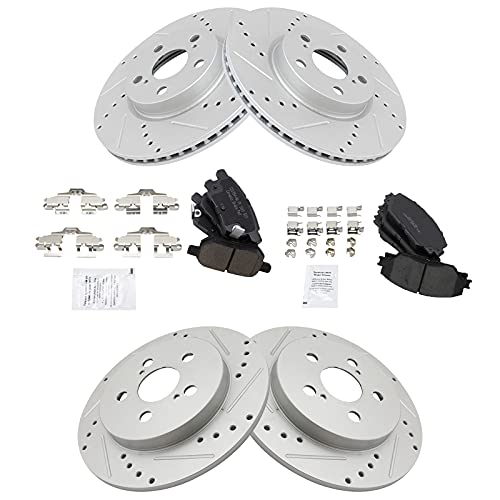 TRQ Performance Front and Rear Brake Pad and Rotor Set Ceramic Coated