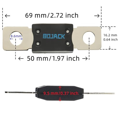 BOJACK MEGA/AMG High Current Fuse Bolt-on Fuse 80A Amp for Cars, Trucks, Construction Vehicles, Buses, Caravans (Pack of 2 ANM Fuses 80A) - style: 80 A