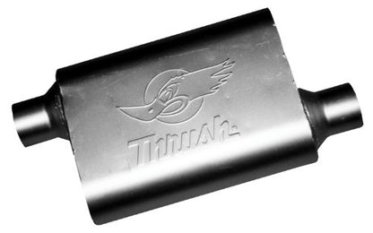 Thrush Muffler Deep Race Tone (Most Applications) Inlet 2.5 Pipe Connection Offset Outlet 2.5 Offset