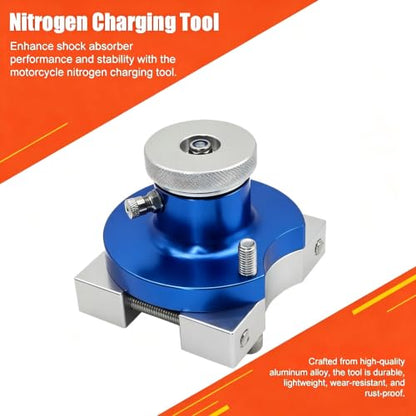 Tissting Motorcycle Nitrogen Charging Tool, Nitrogen Gas Charging Device - color: Blue