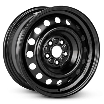 15x6 in Steel Wheel Rim 5 Lug 100mm 40mm Offset 54.1mm CB| Powder-Coated Black finish Fits 2003-2008 Toyota Corolla | New OEM Replacement | 4261102471 - size: 15x6 inch - Black
