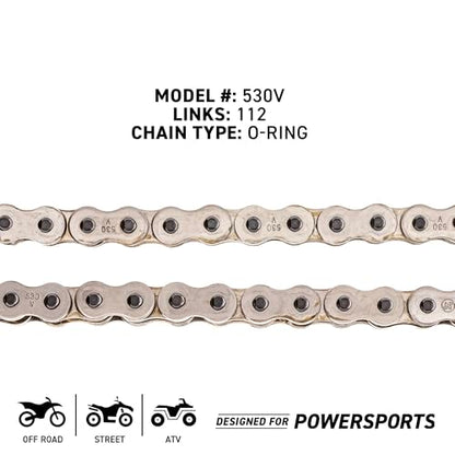 NICHE Drive Sprocket Chain Combo for Suzuki GSX750 Front 15 Rear 42 Tooth 530V O-Ring 112 Links - size: O-Ring Chain
