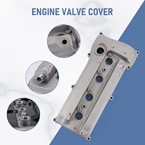JDMSPEED New Engine Valve Cover 11201-28033 11201-28014 Replacement For Toyota RAV4 Camry Solara Harrier Highlander Kluger Tarago Scion tC xB 1AZ 2AZ 2001-2015 2.4L Silver