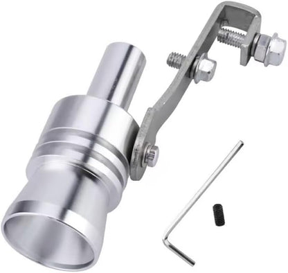 Silver Car Turbo Whistle Car Turbo Sound Exhaust Whistle Muffler Auto Blowoff Valve Simulator Turbine Pipe Whistle,Exhaust Pipe Blow-Off Vale Simulator Automotive Replacement Exhaust Pipes