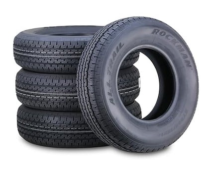 ROCKMAN Trailer Tire ST205/75R14 8-Ply Load Range D 105M Radial 11165, Set4 - size: ST205/75R14