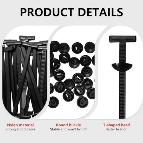 200Pcs Nylon Universal Cable Tie Buckle for Car, New Multifunctional Heavy Duty Self Locking Automotive Fasteners for DIY Car Repair, Wire Management, Home,Office Use
