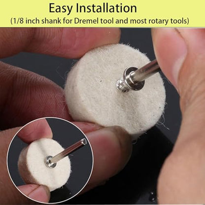 246PCS Polishing Buffing Wheel Polishing Kit for Dremel, Felt Wool Pad Set with Polish Compound, Wheel Grinding Head Point & Mandrel Kit Accessories Tools with 1/8" Shank for Jewelry Metal Polishing