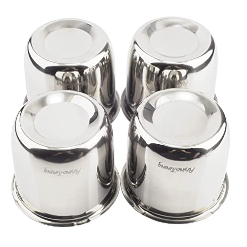 RTrhinotuning Stainless Steel Push Through Center Caps 3.31" for Trailer Truck Rv Wheel Rims Chrome Trailer Hub Cap 2.91" Hight 4 PCS Wheel Center Caps - color: Chrome, size: 3.31" Center Hole, 2.91" Height