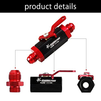 RYANSTAR AN6 Fuel Shut Off Valve 6AN Male Fitting Anodized Aluminum - color: AN6