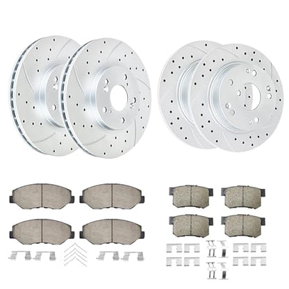 Acinoparts Front and Rear Brake Kit for 2.4L 2003-2007 Honda Accord - size: HMBK21801