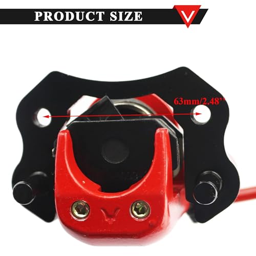 PRO BAT 125CC ATV Hydraulic Rear Disc Brake Kit with Caliper Brake Rotor - color: Red