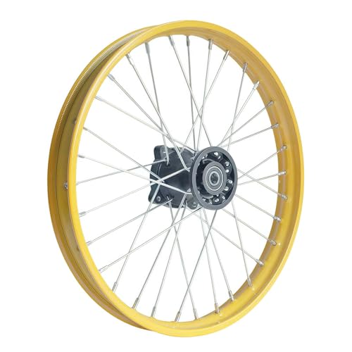 Wheel Rim Hub Compatible for 70CC 90CC 110CC 125CC 140CC 150CC 160CC Off Road Motocross Pit Dirt Rocket Bike (Yellow, 70/100-17" 15mm) - color: Yellow, size: 70/100-17" 15mm