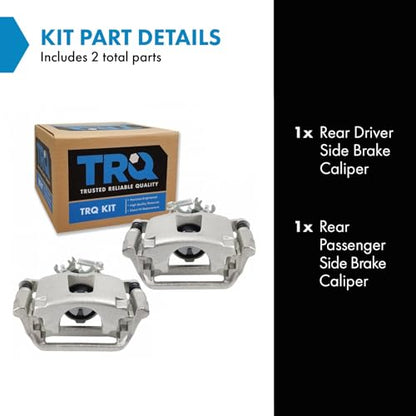 TRQ Rear Left and Right Brake Caliper Set Caliper Brackets Hardware - style: CLA32370