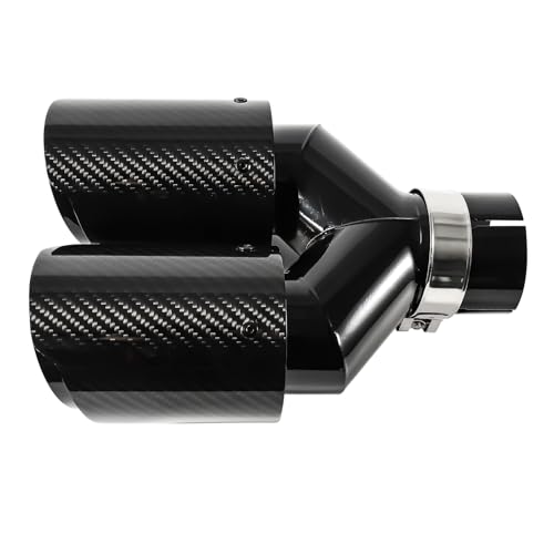 Carbon Fiber Dual Exhaust Tip 2.5 Inch Inlet 3.5 Inch Outlet Dual Carbon Fiber Exhaust Tip - size: 2.5 Inlet 3.5 Outlet