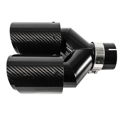 Carbon Fiber Dual Exhaust Tip 2.5 Inch Inlet 3.5 Inch Outlet Dual Carbon Fiber Exhaust Tip - size: 2.5 Inlet 3.5 Outlet