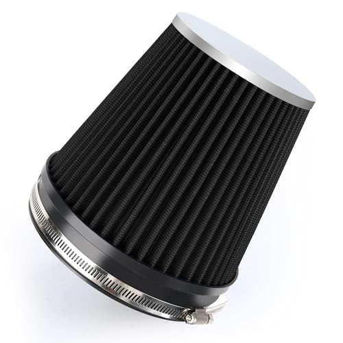6" 152mm Cold Air Intake Filter Clamp-On Cone Filter Black - color: Black, size: 7 inches Tall