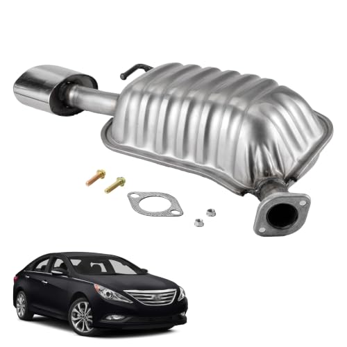 Stainless Steel Exhaust Muffler for 2011-2014 Hyundai Sonata 2.0L 2.4L HS08 - size: 11-14 Hyundai Sonata Left