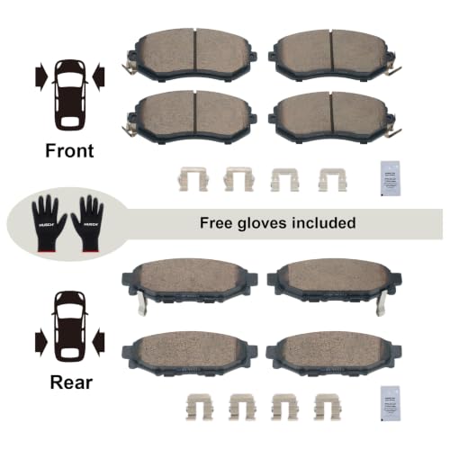 HUSCH Front & Rear Ceramic Brake Pads Fit For Subaru Forester 2011-2018 - size: D1539+D1114