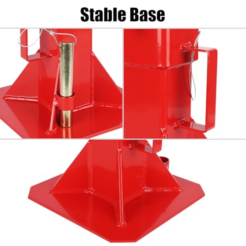 22 Ton Jack Stands, Heavy Duty Pin Type Jack Stand Pair with Safety Lock for Trucks, Trailers and Heavy Equipment Stands, Adjustable Height up to 19", 44,000 lbs Load Capacity, Red