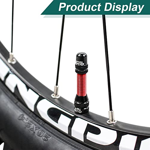 Tubeless Schrader Valve Stems Kits - Alloy Bike Tubeless Tire Valve Stems for MTB and Road Bike with Removal Tool - Color Options - color: 60mm - Black