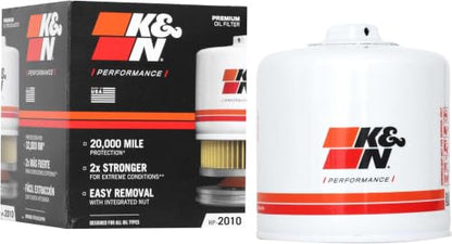 K&N Oil Filter: 20,000 Mile Engine Protection with Wrench Off Nut, HP-2010, 1 inch (Pack of 12) - size: 1 inch (Pack of 12)