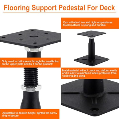 2 Pack Adjustable Support Jack for The Floor, Deck Foundation,RV Step Stabilizer,Mini Screw Jack- Post 4" to 7" - size: 4"-7"