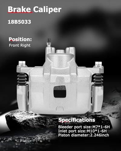 cciyu Front Right Passenger Disc Brake Caliper Assembly w/Bracket 18B5033 - size: Front Right[18B5033 ]