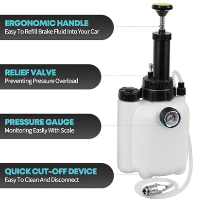 3L Power Brake Pressure Bleeder Kit, Manual Brake Bleeder Fluid Pump Tool