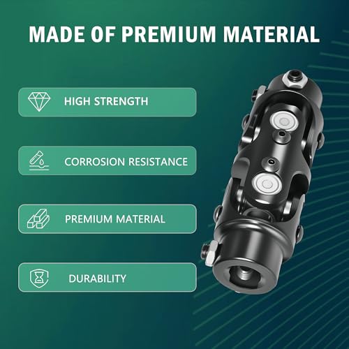 3/4" DD × 3/4" DD Universal U Joint for Steering Shaft - color: Black, size: 3/4" DD × 3/4" DD Double