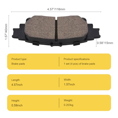 Ceramic Rear Brake Pads for Honda CR-V,Element,Odyssey - size: D536