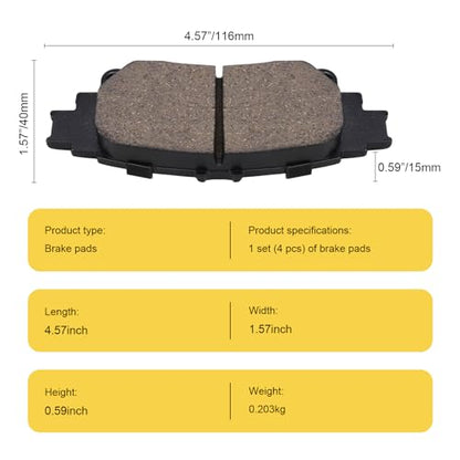 Ceramic Rear Brake Pads for Honda CR-V,Element,Odyssey - size: D536