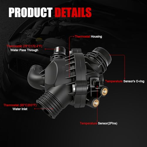 Engine Coolant Thermostat Housing Assembly Compatible with BMW E70 X5 2007-2010 E71/E72 X6 2008-2010 3.0L,Replaces#11537550172 902-5154 - size: 902-5154
