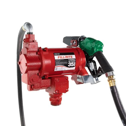 Fill-Rite FR310VB 115V/230V 35 GPM Fuel Transfer Pump w/Discharge Hose & Automatic Nozzle (Red) - style: Auto Nozzle (Green)